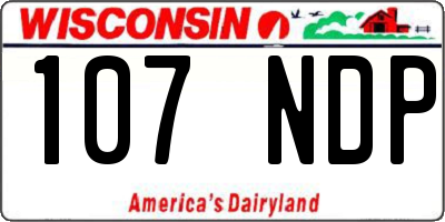 WI license plate 107NDP