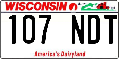WI license plate 107NDT