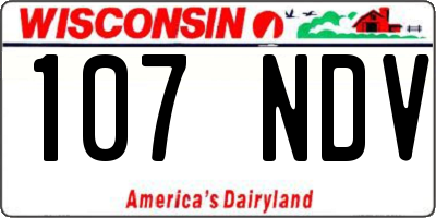 WI license plate 107NDV