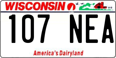 WI license plate 107NEA