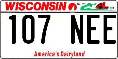 WI license plate 107NEE