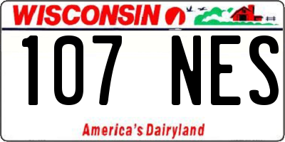 WI license plate 107NES
