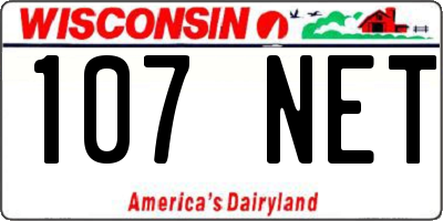 WI license plate 107NET