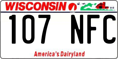 WI license plate 107NFC