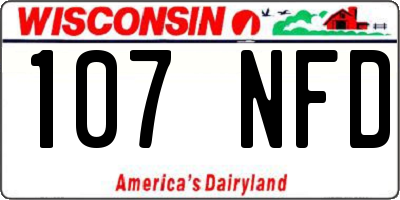 WI license plate 107NFD