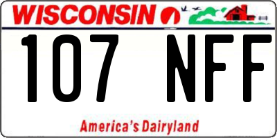 WI license plate 107NFF