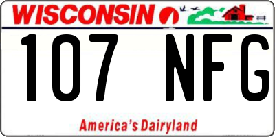 WI license plate 107NFG