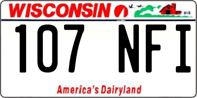 WI license plate 107NFI
