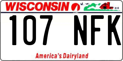 WI license plate 107NFK