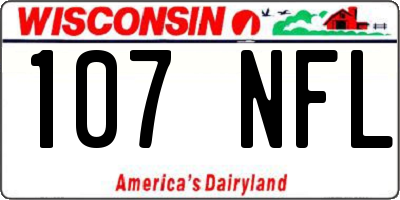 WI license plate 107NFL