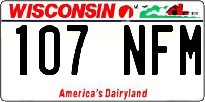 WI license plate 107NFM