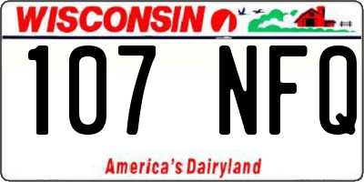 WI license plate 107NFQ