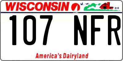 WI license plate 107NFR