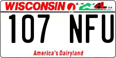 WI license plate 107NFU