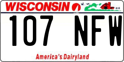WI license plate 107NFW