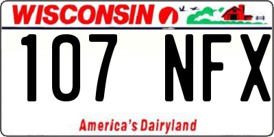 WI license plate 107NFX