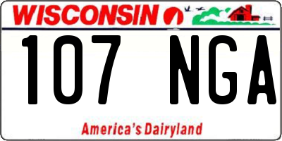 WI license plate 107NGA