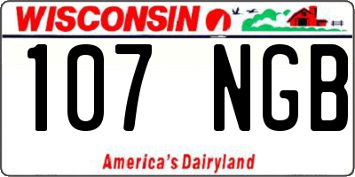 WI license plate 107NGB