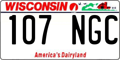 WI license plate 107NGC