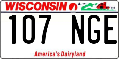 WI license plate 107NGE