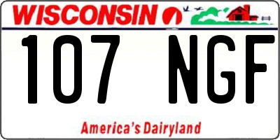WI license plate 107NGF