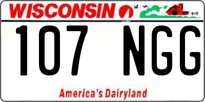 WI license plate 107NGG