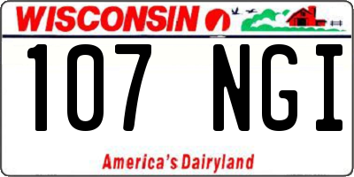 WI license plate 107NGI