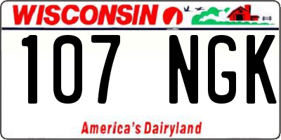 WI license plate 107NGK