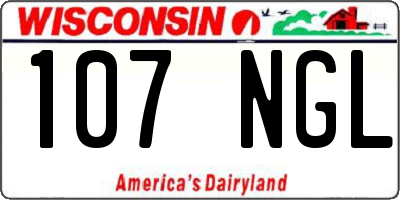 WI license plate 107NGL