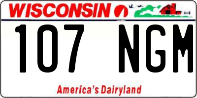 WI license plate 107NGM