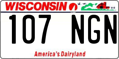 WI license plate 107NGN