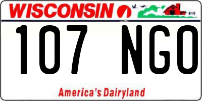 WI license plate 107NGO