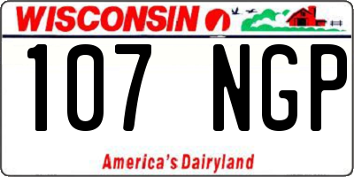 WI license plate 107NGP