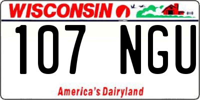 WI license plate 107NGU