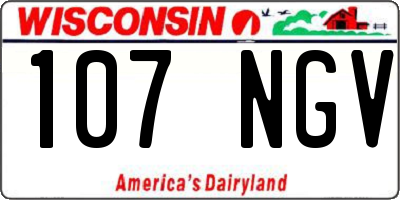 WI license plate 107NGV
