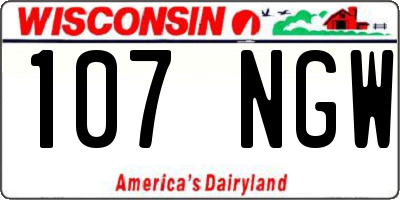 WI license plate 107NGW