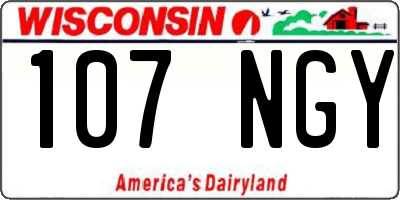 WI license plate 107NGY