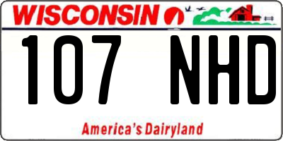 WI license plate 107NHD