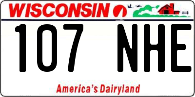 WI license plate 107NHE