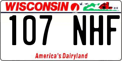 WI license plate 107NHF
