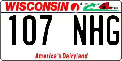 WI license plate 107NHG