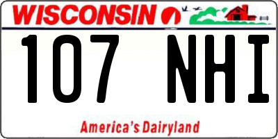 WI license plate 107NHI
