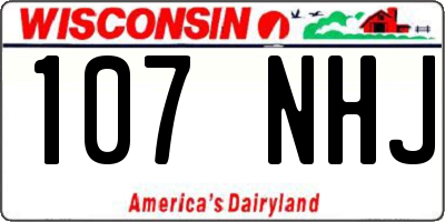 WI license plate 107NHJ