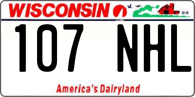 WI license plate 107NHL