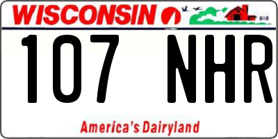WI license plate 107NHR
