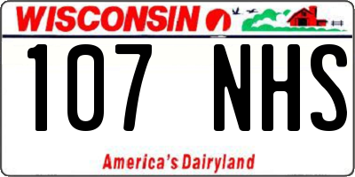 WI license plate 107NHS