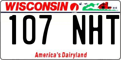 WI license plate 107NHT