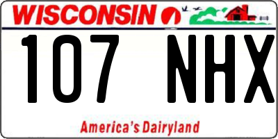 WI license plate 107NHX