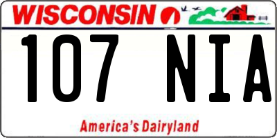 WI license plate 107NIA