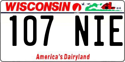 WI license plate 107NIE